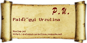 Palágyi Urzulina névjegykártya